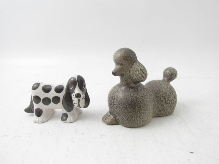 Figuriner, 2 st, Gustavsberg, Lisa Larson (f. 1931), Hundar, längd: 11-15